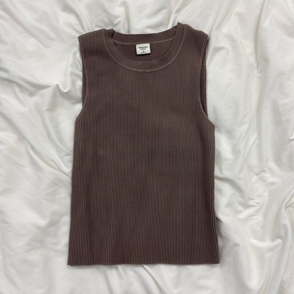Abercrombie Beige Mocha Stretchy workwear top